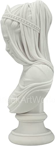 Busto dama velada Monti 1875 en mármol fundido, regalo de bodas de lujo 4
