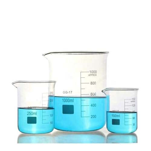 Béchers de laboratoire en verre borosilicaté set de 9 pièces de 5ml à 1000ml pour chimie