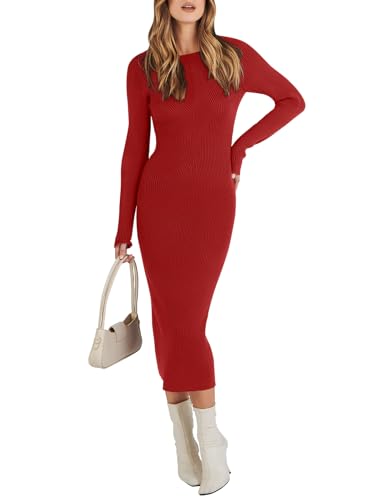 ANRABESS Womens Long Sleeve Sweater Dress 2025...