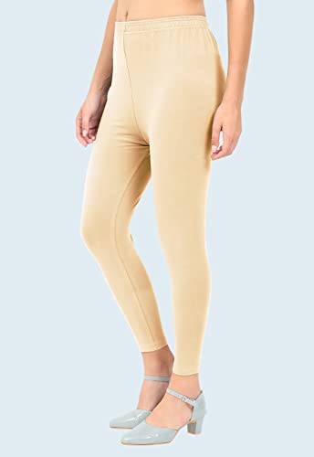 Image of POPOLO Women's Super Soft Ankle Length Cotton Lycra Solid Stretchable Legging