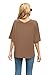 SUEANI Women's Blouse Tops Loose V Neck 3/4 Bell Sleeve Shirt(Large, Khaki)