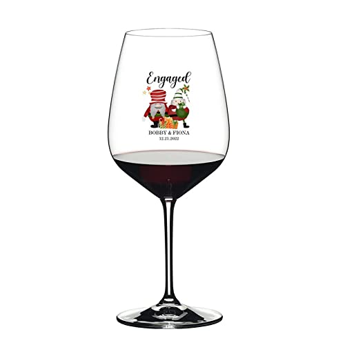 Verres à vin rouge fiançailles 2023 - Lot de 2 verres de 325 ml pour couples et oenophiles - 3