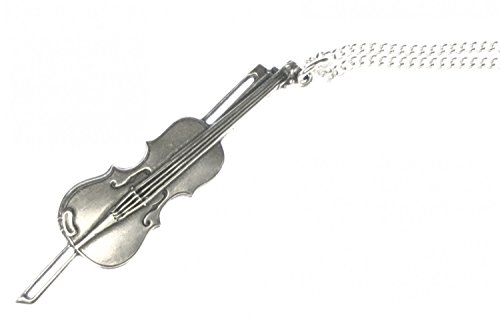 Miniblings Violins Violin Necklace Viola 60Cm Silver 6Cm Violinist