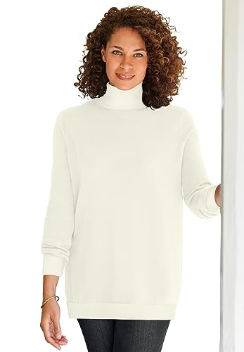 Woman Within Plus Size Perfect Long Sleeve Turtleneck Sweater