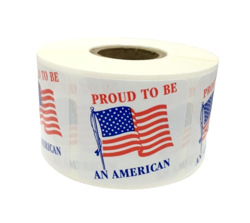 Proud to Be an American Labels 1.5' x 1.5' America Flag Adhesive Stickers 500 PCS