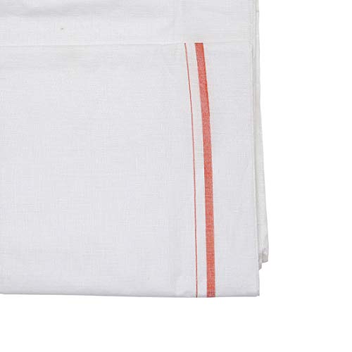 Aditri Creation Dhooti Dhoti Dhooti Cotton Dhoti's, Full Length, Men's Wear, White, Single Piece Indian Diwali Pooja Traditional Dhoti with Border for Gifts2