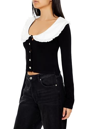 Forever 21 Women's Peter Pan-Collar Cardigan Sweater4