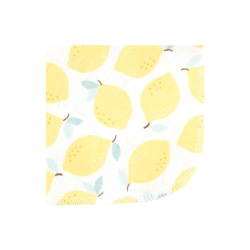 Image of Hudson Baby Unisex Baby Flannel Cotton Poly Washcloths, Lemon Daisy 12 Pack, One Size
