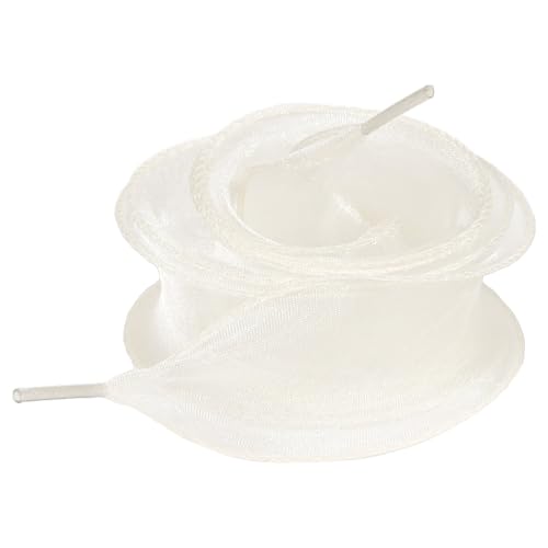 2 Pairs Snow Yarn Shoelaces 3.5CM Wide Satin Ribbon Shoe Laces Flat Lacy Shoes Lace Replacement String for Women