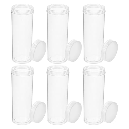 Tubos de almacenamiento para monedas soluciona el desorden plástico con tapa sellada 6pcs