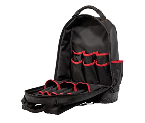 PARAT BASIC Backpack | Werkzeugrucksack 23L für Elektriker | Robuster Nylon Rucksack | Werkzeugrucksack mit 15 Fächern & 6 Gummischlaufen | Elektriker Rucksack mit verstärktem Boden