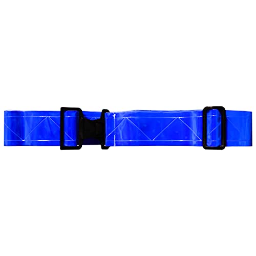 Vinyl Reflective Belt w/Buckle Closure-Blue
