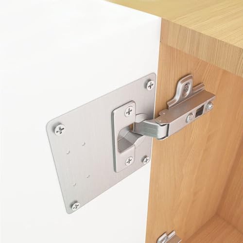 Scharniere Reparaturplatte, 12 Stück Edelstahl Küchenscharnier Reparaturplatten mit 72 Stück Schrauben, 9 x 9 cm Küchen Scharniere Für Schranktüren Schrank Scharnier Reparaturset