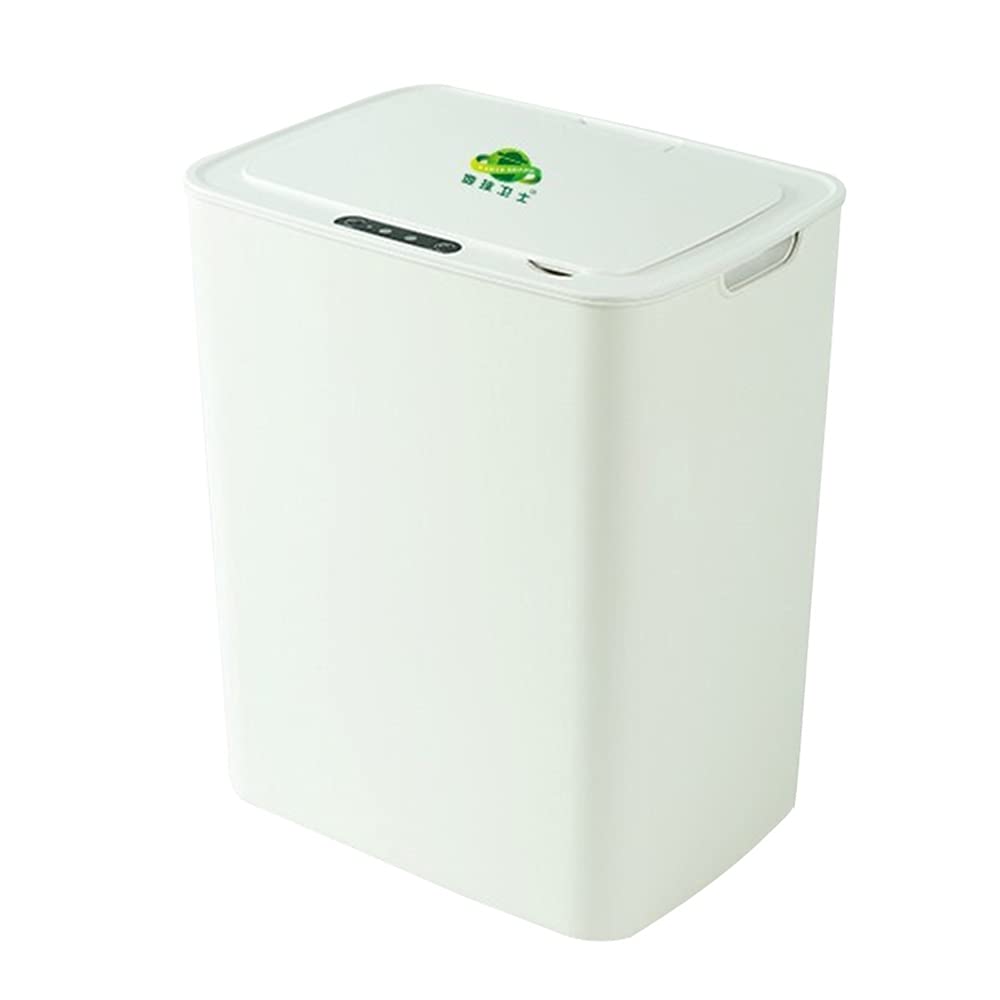 Smart Sensor Trash Can, Non-contact Waterproof and Odorless with Cover 14L Capacity Mute Opening and Closing Bathroom Electric Waste Paper Basket