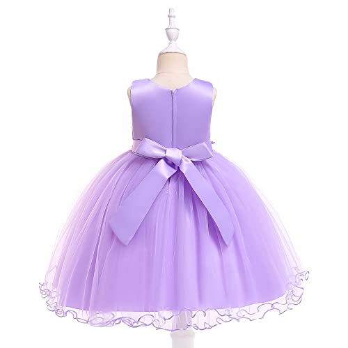 Weileenice Lavender Flower Girl Dress 3D Lace Embroidery Little Girls Wedding Birthday Tulle Party Dresses 4 5 Princess Vintage Pageant Beauty Contest Evening Tutu Gown Lilac Kids Formal Ball Gowns #TOP3