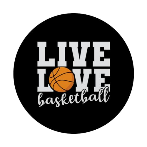 Live Love Basketball Ball Sports America USA PopSockets Swappable PopGrip, Black - Image 3