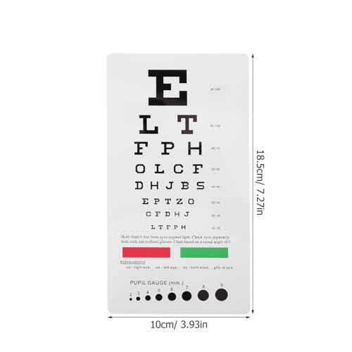 MUSISALY Sturdy Plastic Eye Chart Vision Testing Chart Pattern Design for Glasses Shop School Home