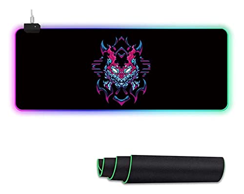 RGB. Tapete de rato,CONDUZIU Mousepad longo alargado, tapete de mouse oversized com bordas costurada