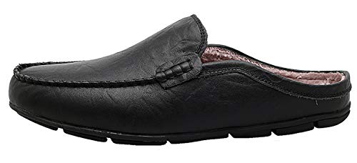 Image of Go Tour Mens Mules Clog Slippers Breathable Punching Leather Slip on Shoes Casual Loafers