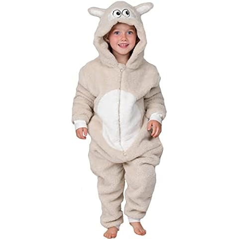 Wunsy Kid's Onesie Fully Super Soft Sheep Lamb All-in-One Fleece Sleepsuit Pyjamas In Boys or Girls Ages 6-7 Years Sheep37 Cover