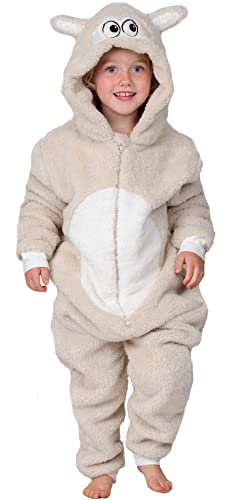 Wunsy Kids Onesie Fully Super Soft Sheep Lamb All-in-One Fleece Sleepsuit Pyjamas In Boys or Girls Ages 6-7 Years Sheep37
