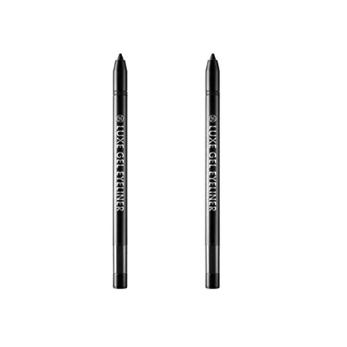 RiRe Luxe Gel Eyeliner (Pack of 2) Built-in Sharpner, Soft application, Long-lasting without smudge, waterproof, strong against sweat and water (#01 Black)