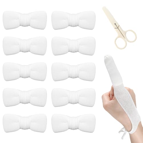 BORISCA 10 Stück Fingerverband Fingerlinge Verband Weiß Finger Bob Elastische Fingerschützer Fingerkuppenverband Fingerhülsenverband Fingerpflaster für Fingerschutz Bei Verletzung