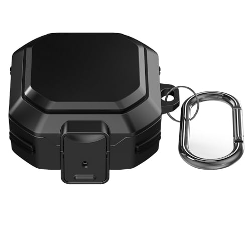 KOOLRIVER�EFor Galaxy Buds4 �P�[�X Buds 4 Pro �J�o�[ �J���r�i�t�� TPU+�v���X�`�b�N �n�[�h�P�[�X ������ �V���v�� For �o�b�Y4 / �o�b�h4 �v�� ���C�����X�C���z��(�u���b�N)