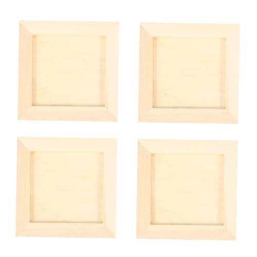 VILLCASE Safe Comfortable Wooden Clay Painting Frames 4pcs Kids Art Display Frames for DIY Craft