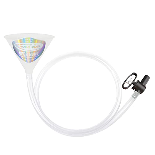 Head Rush White LINE - Beer Funnel with Long Tube - Alcohol Accessories for Drinking Games for Adults Party - Drinking Game Funnel with Long Hose - Fun Beer Bongs - Xtreme (6 FT)