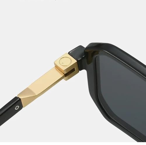 Lunettes de soleil carrées rétro unisexes à double faisceau - 4