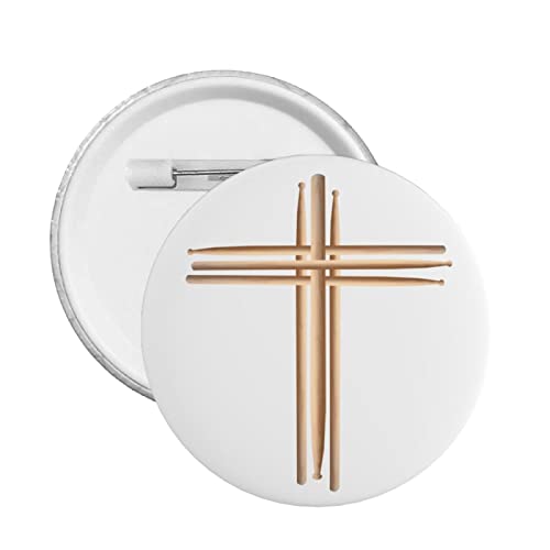 Funny-Drumsticks-Cross-Drums-Drummer-Drumming-Gifts for Women Men Gifts Pins Backpack Pins for Men/Women Cute Cool Pins for Jackets Clothes - Small miniatura 1