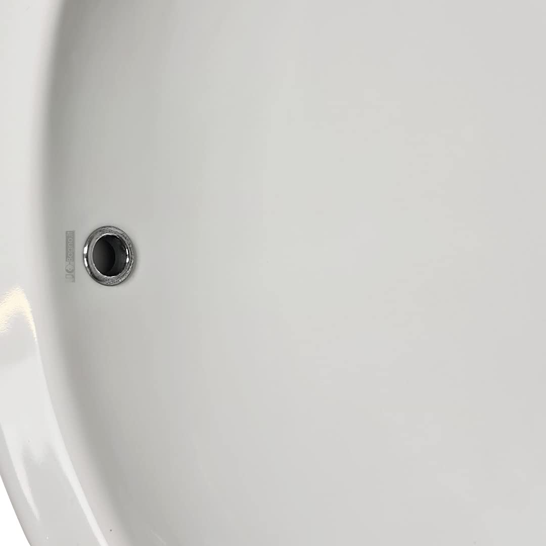 LAVABO Incasso TONDO Ceramica - Lavandino Soprapiano OVAL L. 62 x 52 cm Monoforo Pred. a 3 Fori