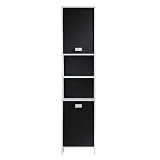 Fabricado con melamina, acabado en negro y blanco proporcionará un toque elegante a tu cuarto de baño. El armario pequeño, el lavabo, el espejo y los elementos decorativos no están incluidos.