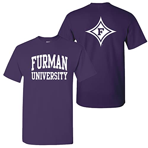 UGP Campus Apparel AS46 - Furman University Paladins Front Back Print T Shirt - X-Large - Purple