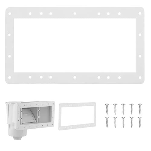 SPX1091GW Wide Mouth Butterfly Gasket Compatible with Hayward Automatic Skimmers SP1091WM SP1091LX Above Ground Pool Skimmer Replacement Gasket 13 3/4 x 7.5 Leak-Proof Seal with 10 Screws (2 Pack)