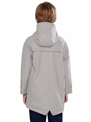 Image of SOLOCOTE Kids Rain Jacket Hooded Lined Rubber RainCoats for Girls Boys Waterproof Windproof Size 5-14Y