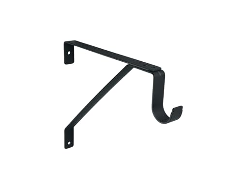 QCAA - QCAA Heavy Duty Shelf Rod Support Bracket for 3/4" Wall Cleat, Adjustable, Black, Made in Taiwan, 1 Pack