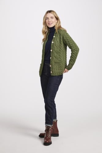 Image of Ladies Buttoned Cabled Cardigan-L