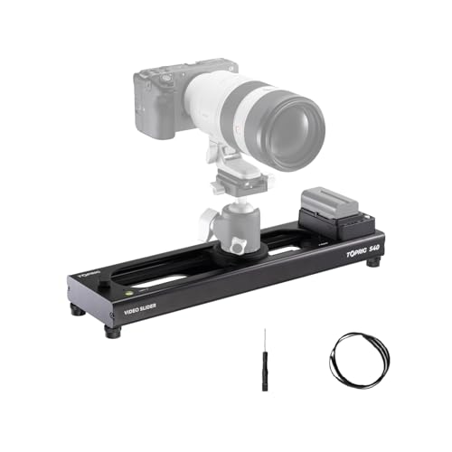 Toprig S40 Motorized Camera Slider, 15.7/40cm Aluminum Alloy Track Dolly Rail Slider Time Lapse & Focus Shot & 120°Panoramic Video Shooting, By Button or APP Bluetooth Control, for Camera,DSLR,etc