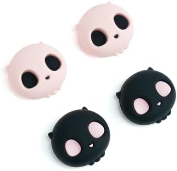 GeekShare Cute Silicone Halloween Joycon Thumb Grip Caps, Joystick Cover Compatible with Nintendo Switch / OLED / Switch Lite,4PCS -- Pink Skull