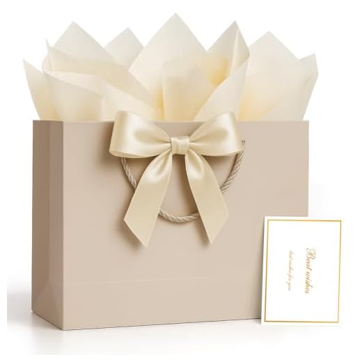 10 Luxury Gift Ideas for New Homeowners - 3134AmE9bOL. SS520 - Sale is Live - 2026 ANZNKU Gift Bag, 1 PCS Large Gift Bags with Handles with Ribbon and 2 Tissue Paper 1 Greeting Card, Luxury Champagne Beige Paper Gift Bag for Wedding, Birthday Gift Wrap, Baby Shower, Party Favors