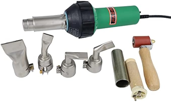 110V 1600W JIADING Professional Hot Air Plastic Welder Hot Air Torch Plastic PVC Welding Gun Welder with Speed Nozzle Roller Heat Element