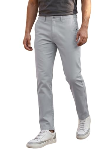 Image of Urbano Fashion Men's Cotton Light Weight Non-Stretch Slim Fit Casual Trousers