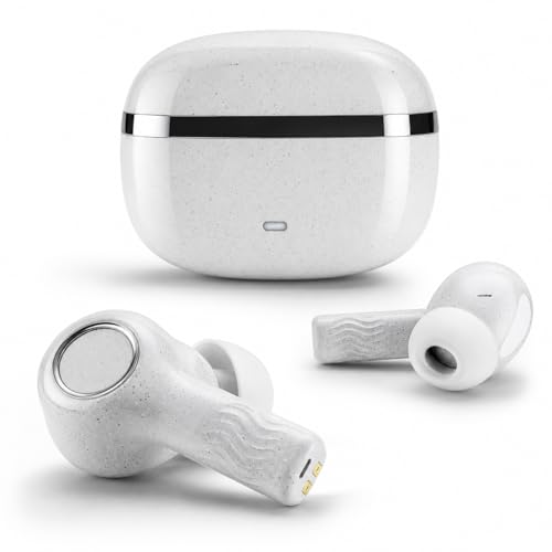 Image of Wireless TWS Earbuds Compatible with Boat Nirvana Ion ANC, 32dB Active Noise Cancellation, 120H Playback, Bluetooth v5.3, Quad Mic ENx, App Support, Crystal Sound, in-Ear Earphones (Quartz White)