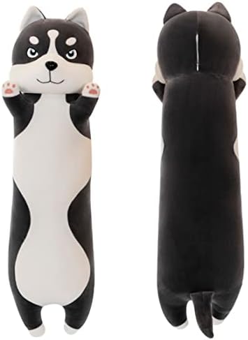 Yeqivo Long Husky Plush Throw Pillow Long Husky Body Pillow Plush for Kids, Husky Dog Stuffed Animal Gift for Girls Boys Girlfriend(110cm/43.3inch)