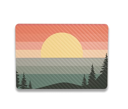 Image of MightySkins Carbon Fiber Skin Compatible with Microsoft Surface Laptop Studio 2 (2023) Full Wrap Kit - Sunset Forest | Protective, Durable Textured Carbon Fiber Finish | Made in The USA