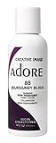 Adore Semi-Permanent Haircolor 4 Ounce (118ml) (6 Pack) 085 Burgundy Bliss