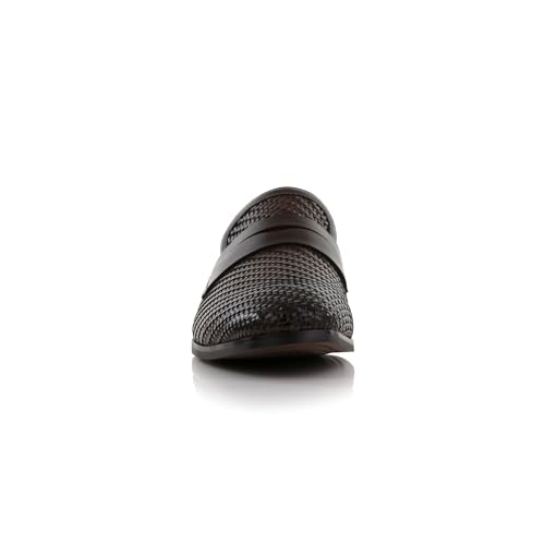 Image of Ferro Aldo Men's Classic Penny Loafers & Slip-On Dress Shoes | Woven, Floral, and Plaid Styles |