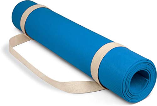 BM Anti Skid Yoga Mat with Strap, Blue 6 mm Yoga Mat